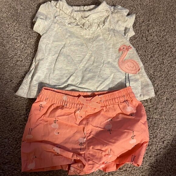 NB Just One You Carter’s - flamingo matching set - Picture 1 of 3